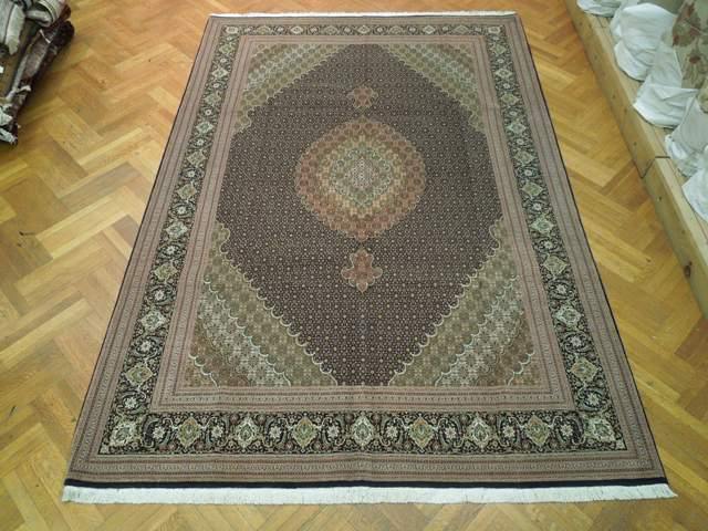 Luxurious 8x12 Authentic Handmade Persian Tabriz Mahi Wool&Silk Rug-Iran - bestrugplace
