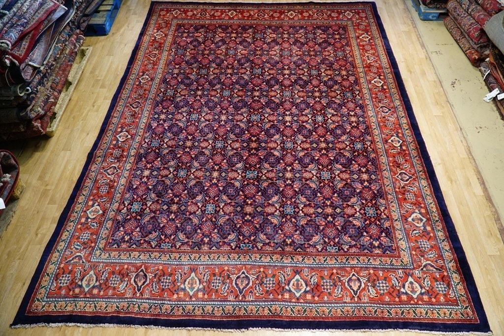 9x13 Authentic Hand Knotted Semi-Antique Persian Herati Rug - Iran - bestrugplace