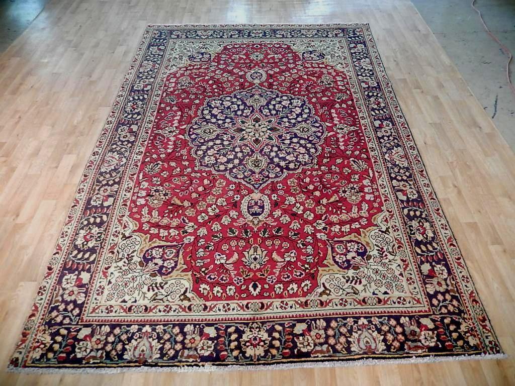 7x10 Authentic Hand Knotted Semi-Antique Persian Sarouk Rug - Iran - bestrugplace