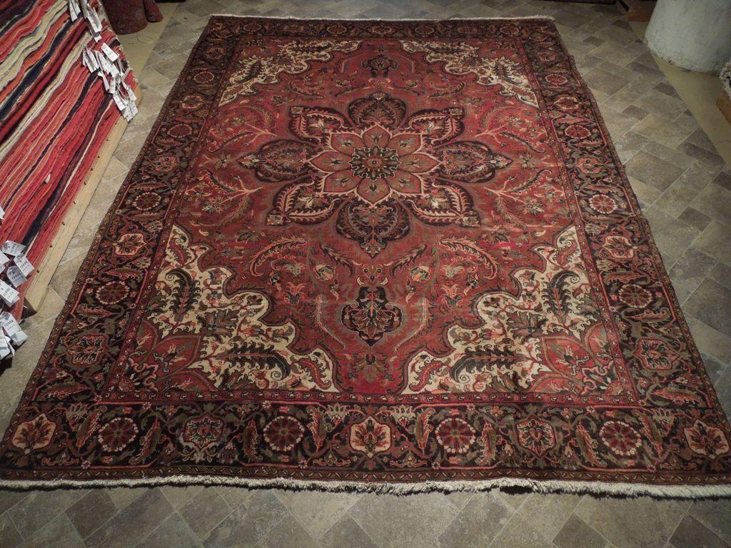 9x12 Authentic Hand Knotted Semi-Antique Persian Heriz Rug - Iran - bestrugplace