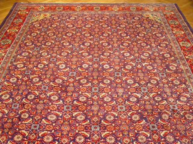 10' x 13' Semi Antique Persian Mahal Rug  NAVY BLUE 1308