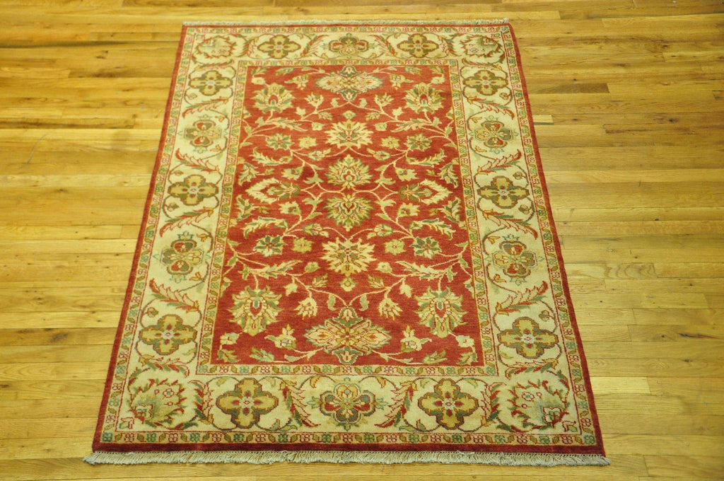 Fascinating 4x6 Authentic Hand-Knotted Vegetable Dyed Chobi Rug - India - bestrugplace