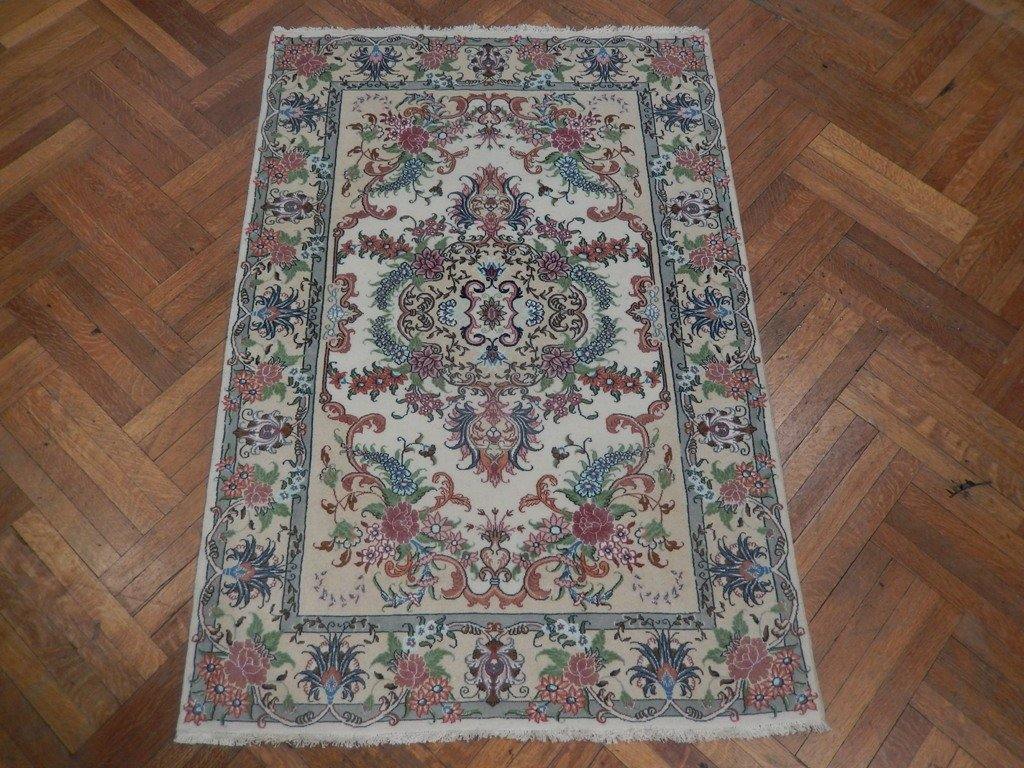 4x6 Authentic Handmade Wool & Silk Persian Rug - Iran - bestrugplace