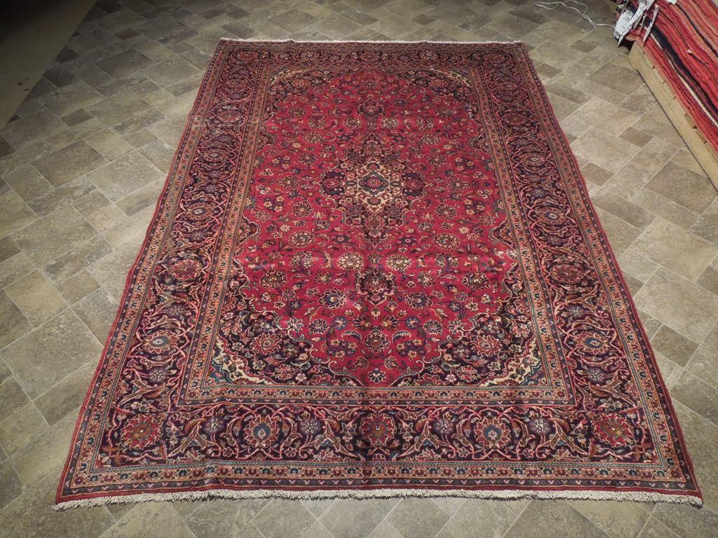 7x10 Authentic Hand Knotted Classic Persian Kashan Rug - Iran - bestrugplace