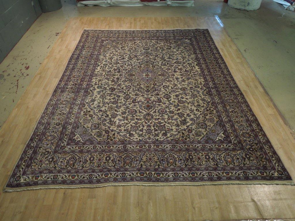 9x13 Authentic Hand Knotted Semi-Antique Persian Kashan Rug - Iran - bestrugplace