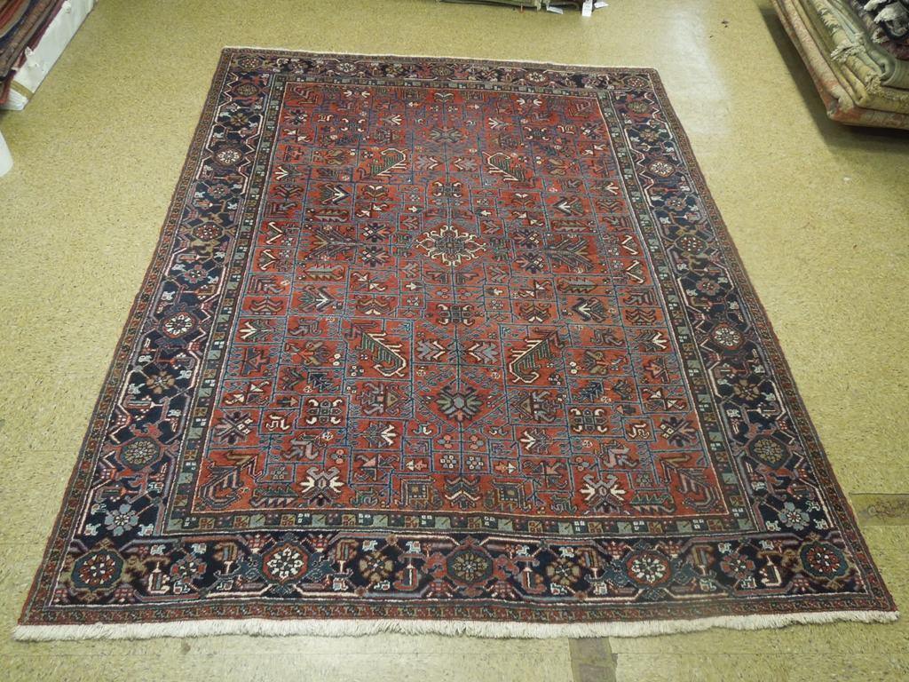 8x10 Authentic Hand Knotted Semi-Antique Persian Heriz Rug - Iran - bestrugplace