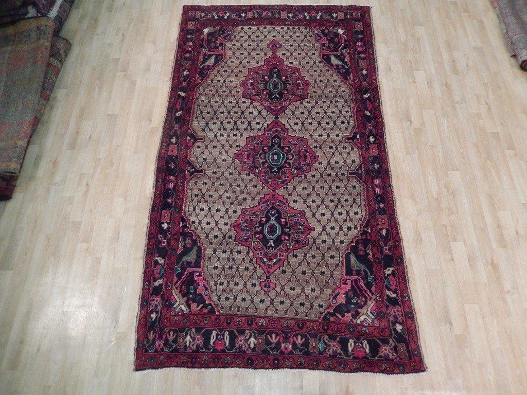 5x9 Authentic Handmade Semi-Antique Persian Hamadan Runner - Iran - bestrugplace