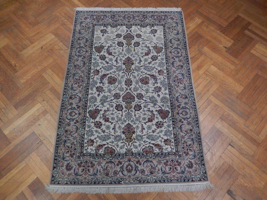 5x8 Authentic Handmade Signed Persian Isfahan Wool & Silk Rug - Iran - bestrugplace