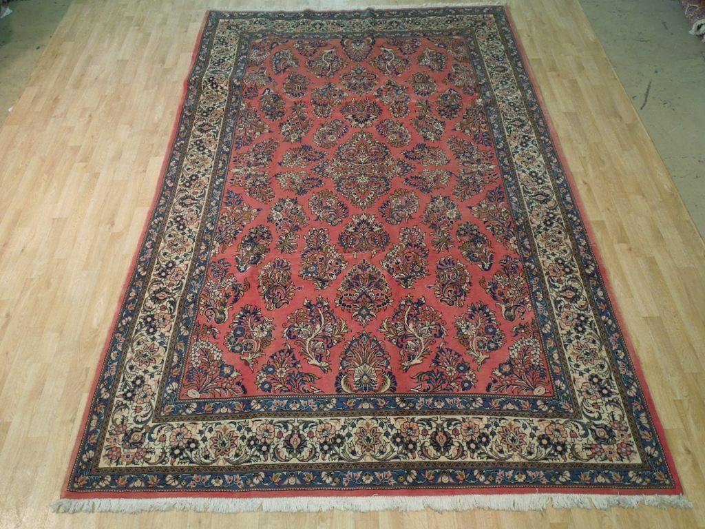 7x11 Authentic Hand Knotted Fine Persian Sarouk Rug - Iran - bestrugplace
