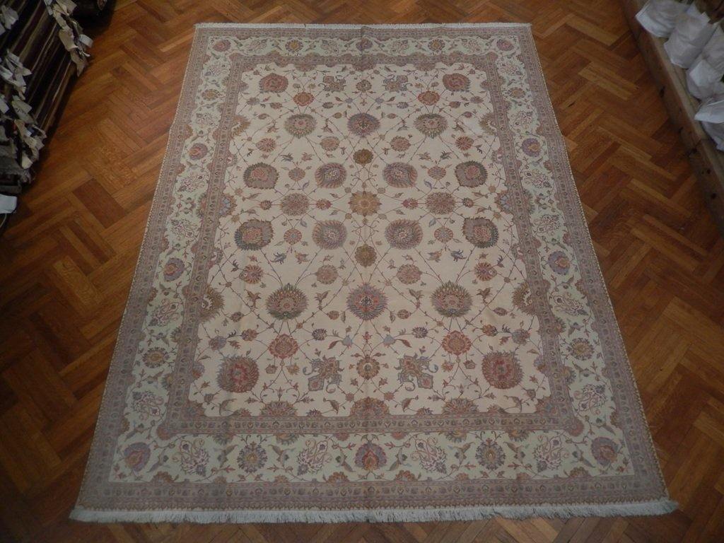 10x13 Authentic Handmade High End Wool & Silk Persian Tabriz Rug - Iran - bestrugplace