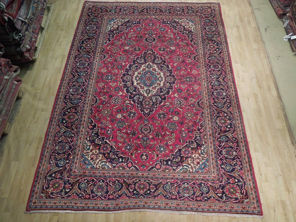 8x12 Authentic Hand Knotted Semi-Antique Persian Kashan Rug - Iran - bestrugplace
