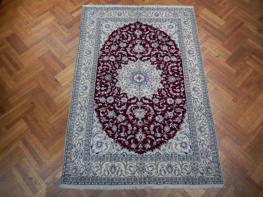 7x10 Authentic Handmade Signed Wool & Silk Persian Nain Rug - Iran - bestrugplace