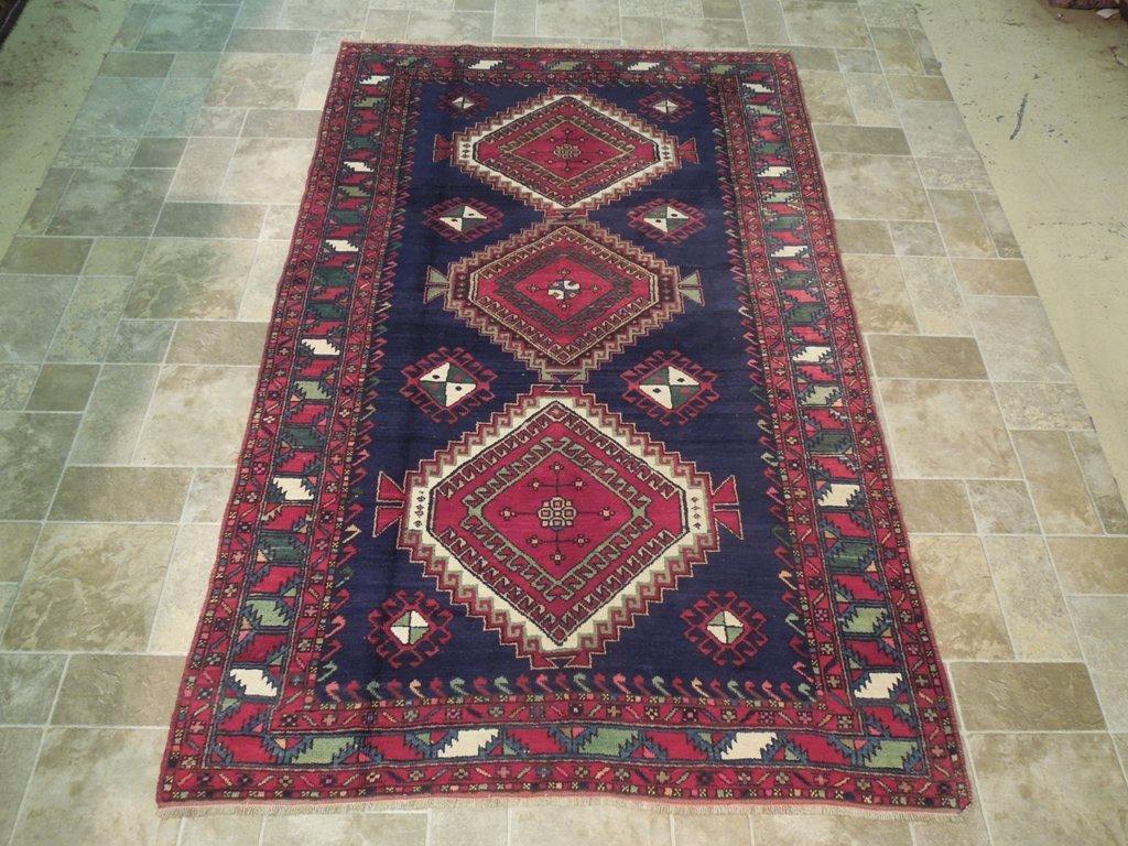Radiant 5x8 Authentic Hand Knotted Semi-Antique Russian Kazak Runner - Caucasian Region - bestrugplace