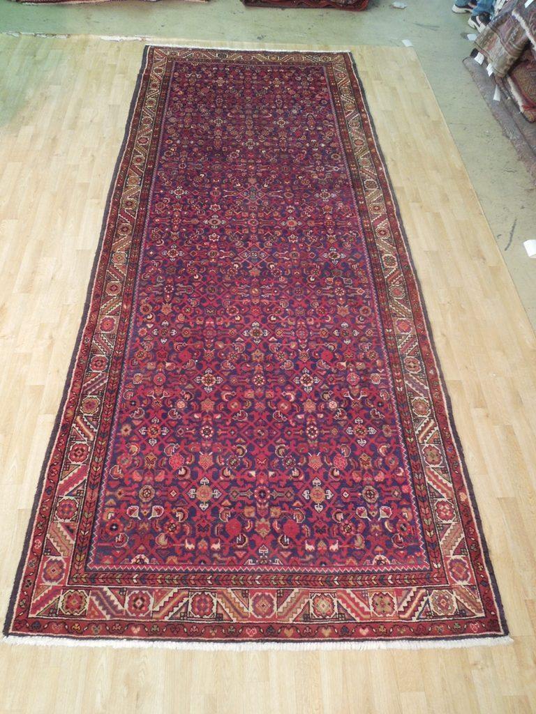 5x14 Authentic Hand Knotted Semi-Antique Persian Herati Runner - Iran - bestrugplace