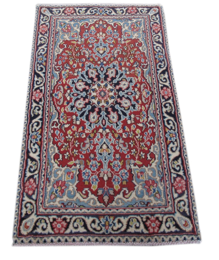 2 x 3.7 Red Narrow Persian Kerman Rug 82018