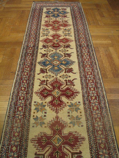2' x 11' Ivory Kazak Runner Rug 11765
