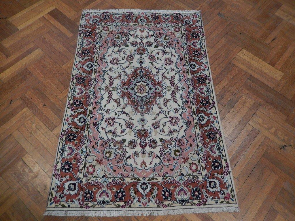 4x7 Authentic Handmade Wool & Silk Persian Rug - Iran - bestrugplace