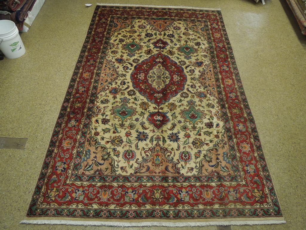7 x 11 Persian Tabriz Rug IVORY 23745