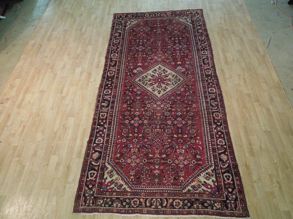 5x11 Authentic Hand Knotted Semi-Antique Persian Herati Runner - Iran - bestrugplace