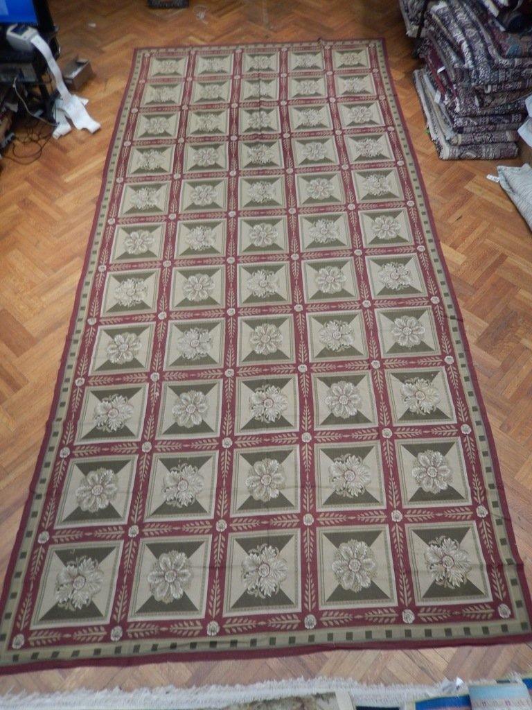9x20 Needlepoint Flat Weave French Rug - China - bestrugplace