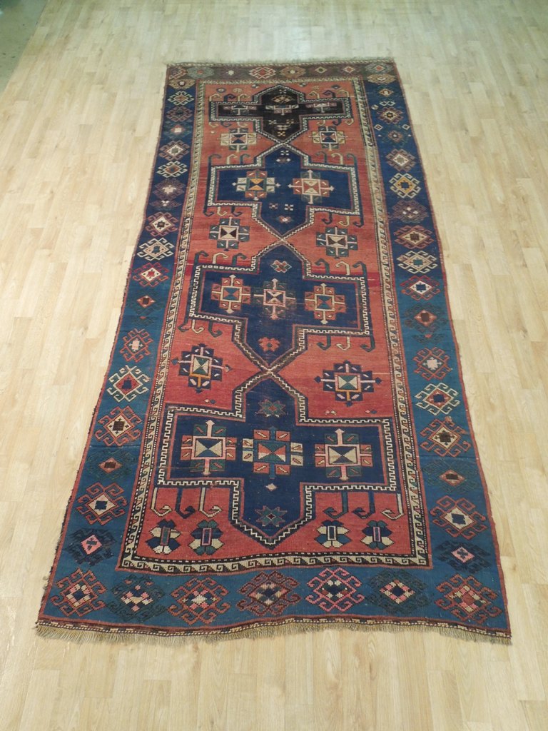 4.6 x 10.7 Orange Semi Antique Caucasian Yuruk Runner 72293