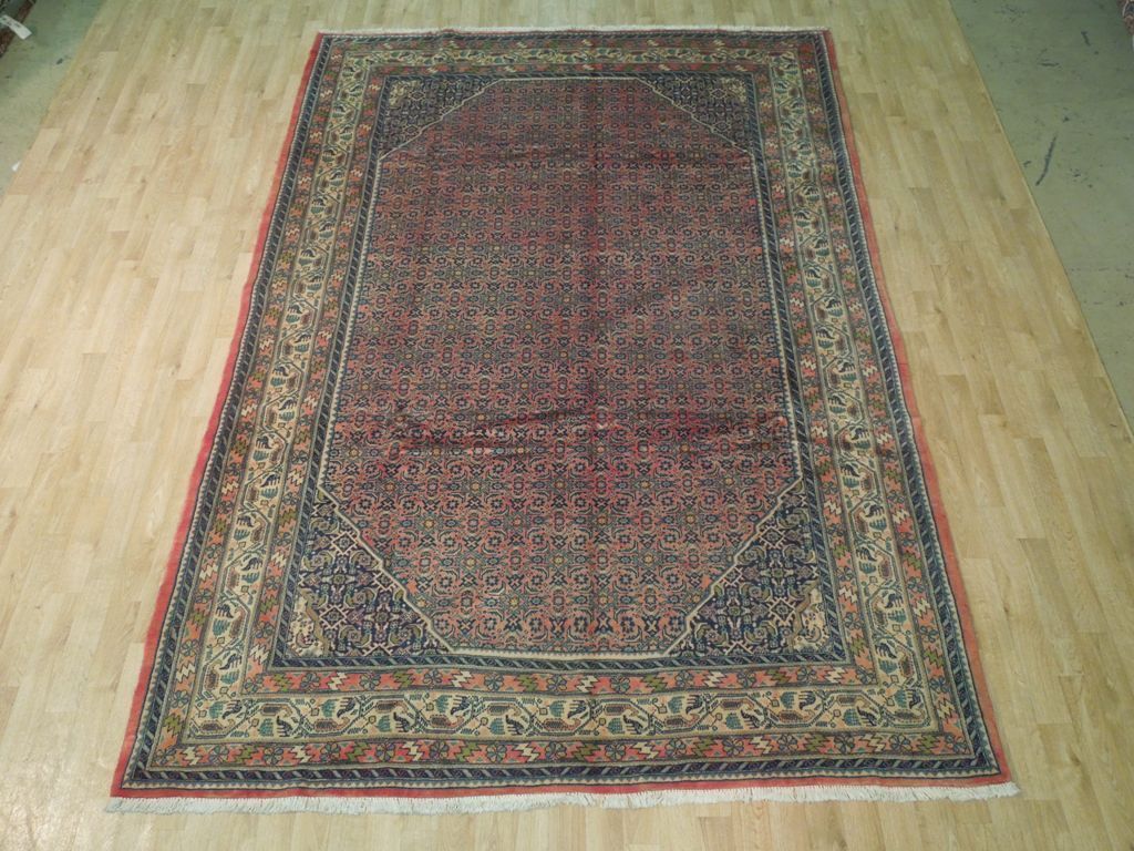 7 x 10 Pinkish Wool Persian Herati Lilihan Rug 72736