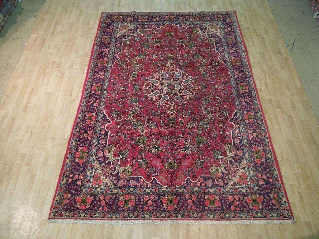 7x10 Authentic Hand Knotted Fine Persian Tehran Rug - Iran - bestrugplace