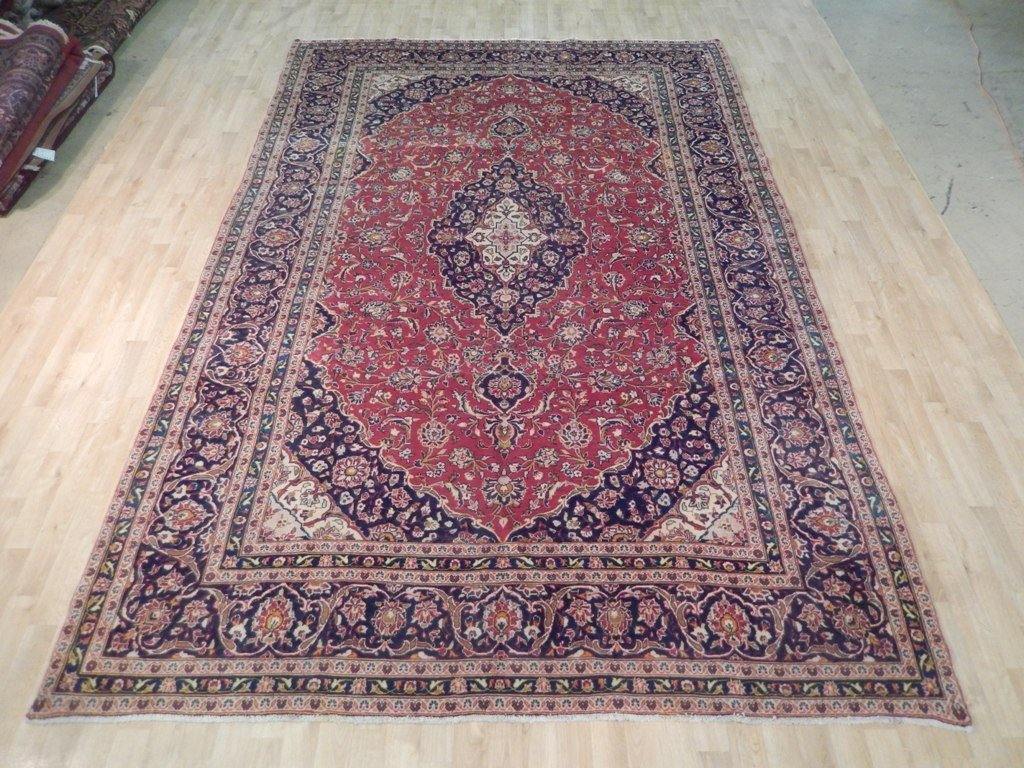 8x12 Authentic Hand Knotted Semi-Antique Persian Kashan Rug - Iran - bestrugplace