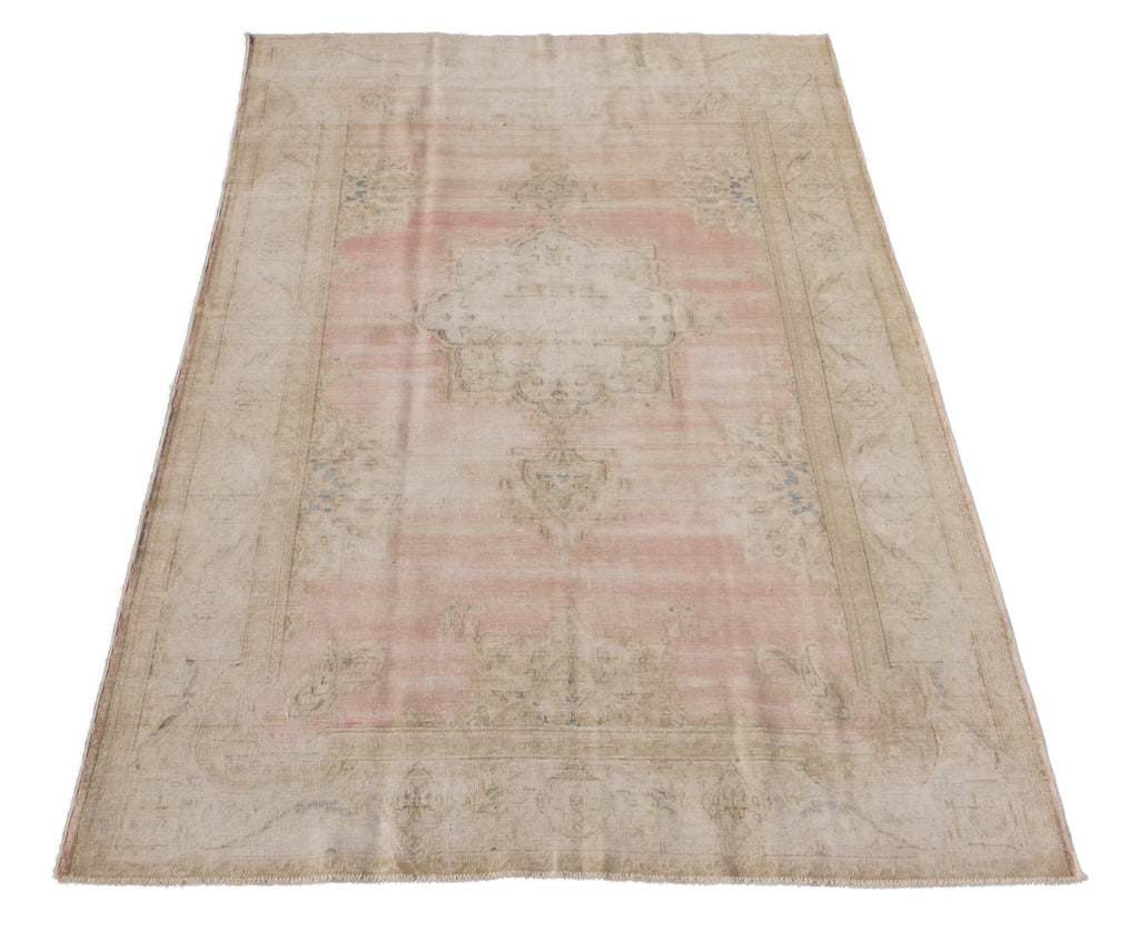 6.4 x 9.4 Vintage Rug LOW PILE FADED PINK 26944