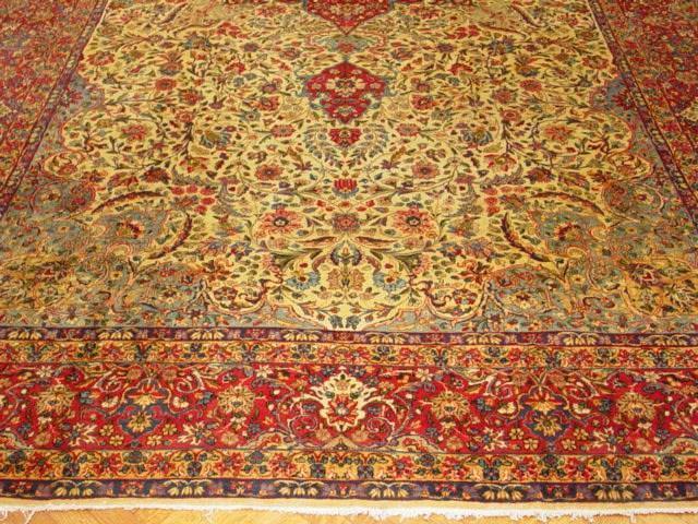 10' x 19' LARGE Antique Persian Kerman LAVAR Rug 367 - bestrugplace