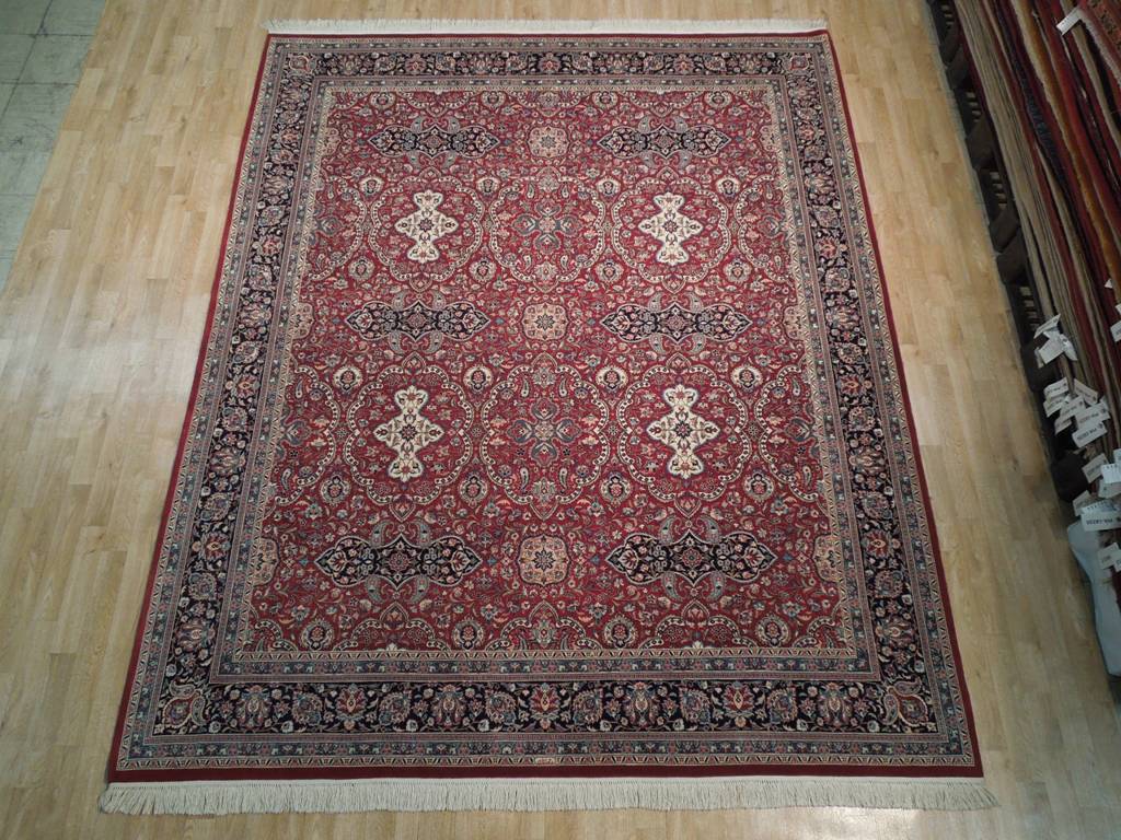 8.3 x 10.1 Red Signed Fine Quality Wool Rug PAKISTAN HANDMADE 18656