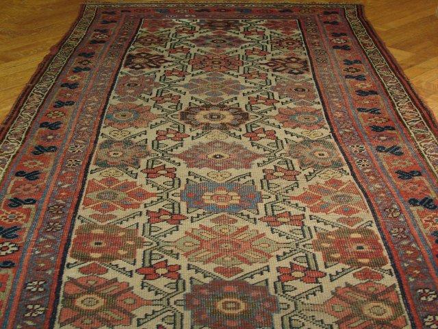 3.8 x 17 Ivory Antique Persian Mahal Runner 8574