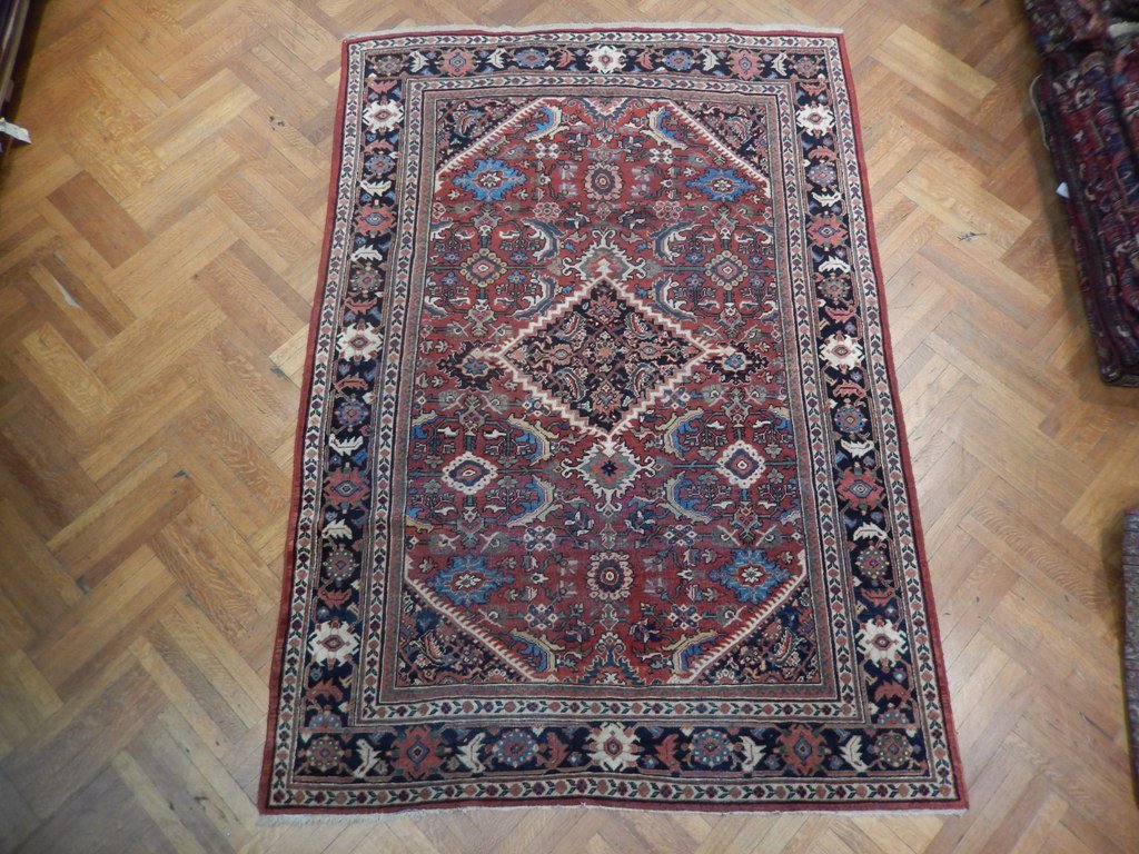 6.8 x 9.7 Red Antique Persian Heriz Rug 22847