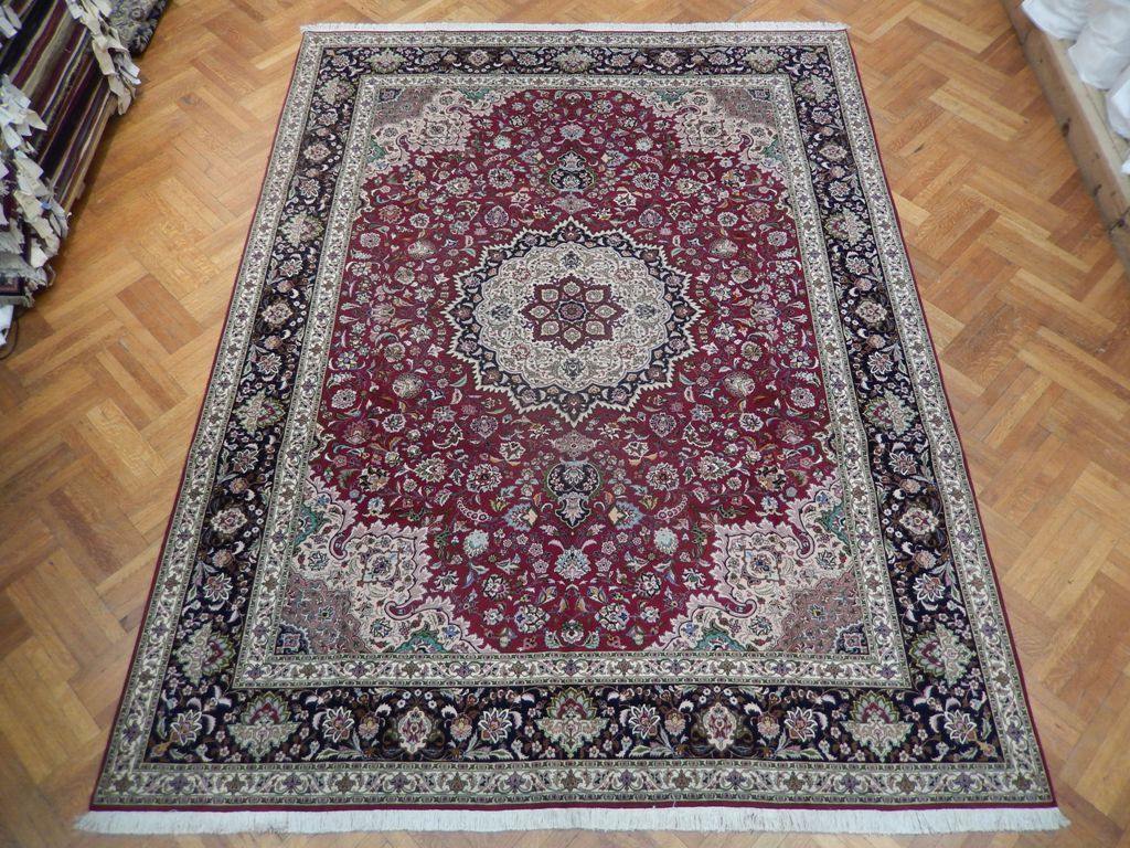 10x13 Authentic Handmade High End Wool & Silk Persian Tabriz Rug - Iran - bestrugplace