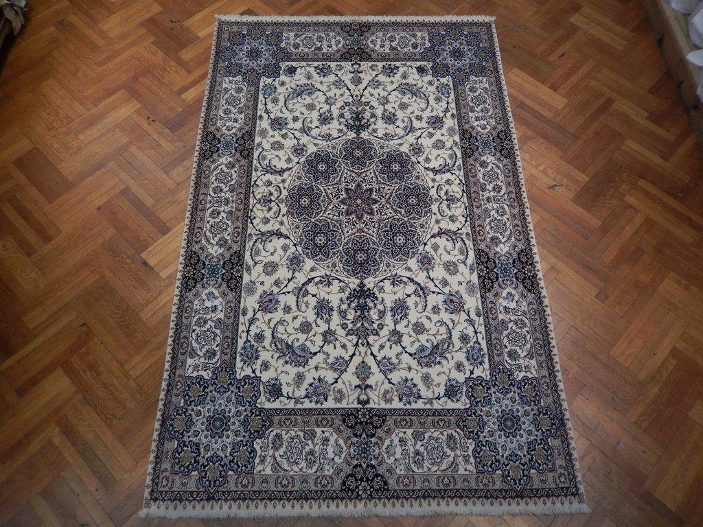 7x11 Authentic Handmade Signed Wool & Silk Persian Nain Rug - Iran - bestrugplace