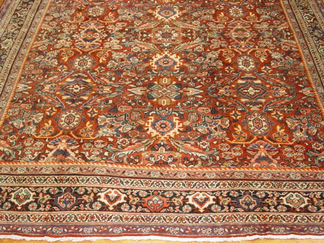 10.6 x 17 ANTIQUE Persian Sarouk Rug 390