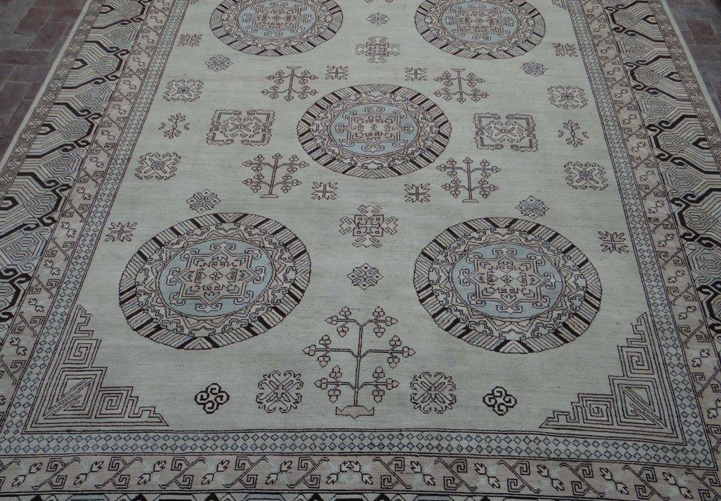 Radiant 9x12 Authentic Hand Knotted Vegetable Dyed Chobi Peshawar Rug - Pakistan - bestrugplace