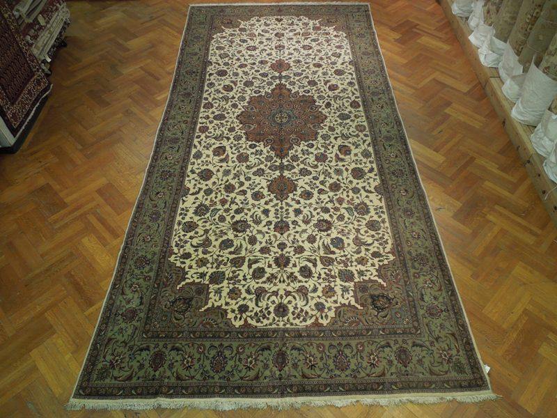 9x20 Authentic Handmade Persian Tabriz Rug-Iran - bestrugplace