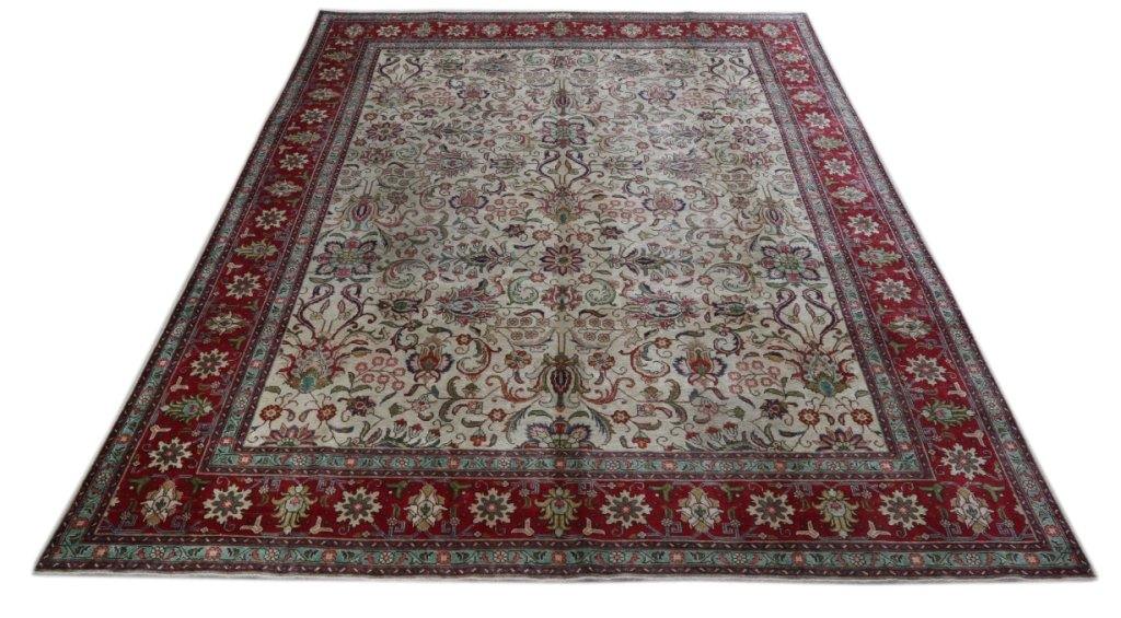 SIGNED 10x14 Vintage Persian Tabriz Rug - Iran 82211 - bestrugplace