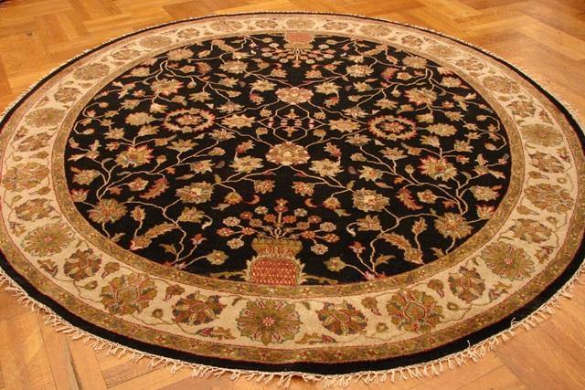 8x8 Round Chobi Peshawar Rug-Pakistan - bestrugplace
