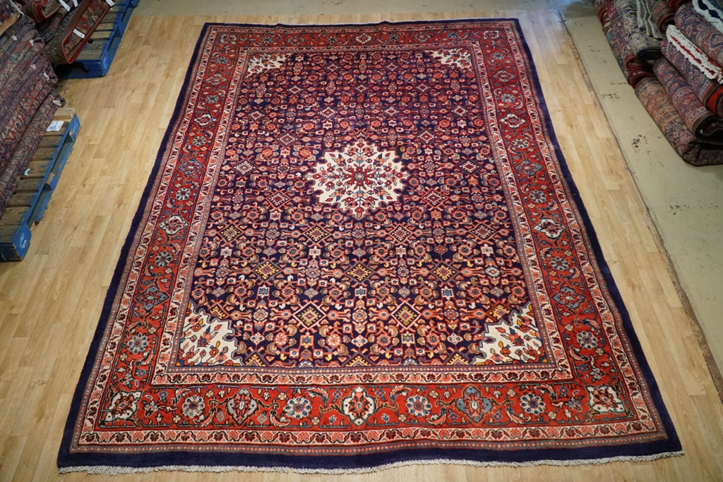 8.5 x 12.4 Blue Herati Mahal Persian Rug 74866