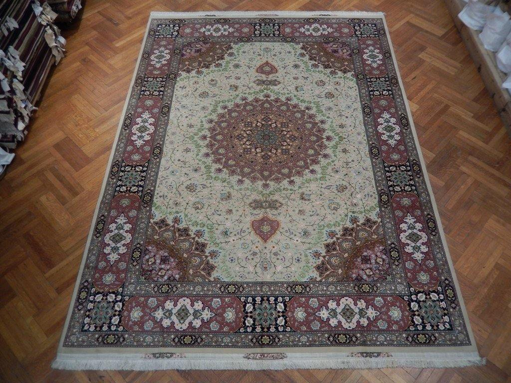 10x14 Authentic Handmade Signed Wool & Silk Persian Tabriz Rug - Iran - bestrugplace