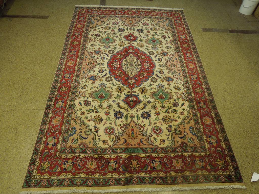 7 x 11 Persian Tabriz Rug IVORY 23745