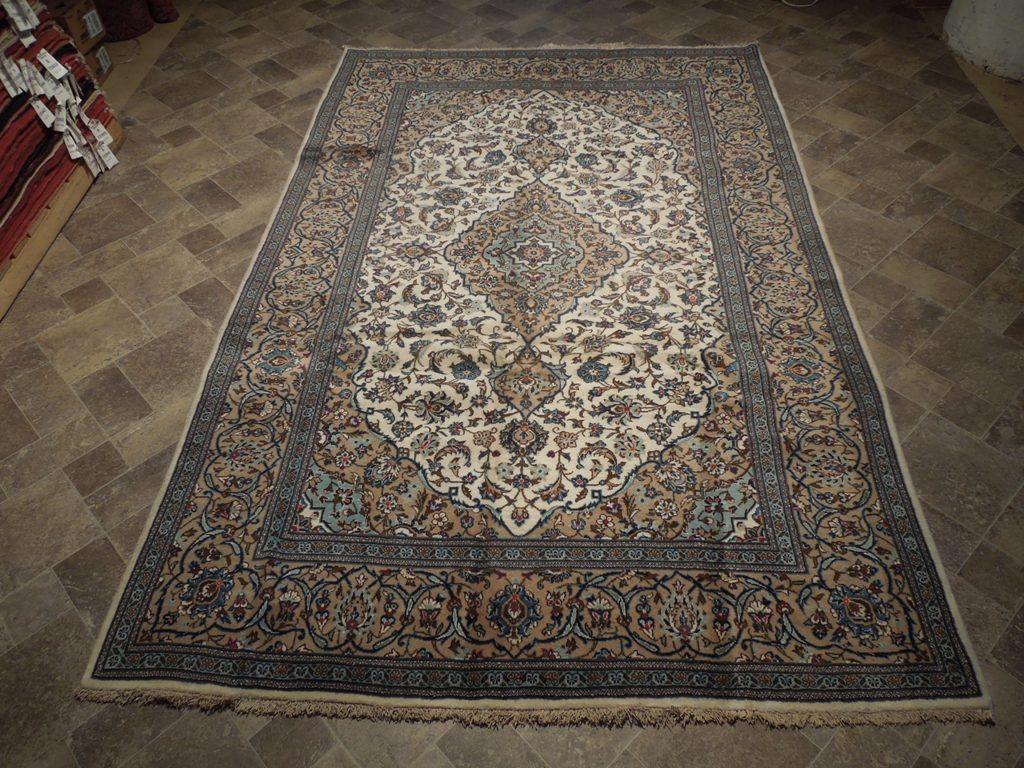 7x10 Authentic Hand Knotted Semi-Antique Persian Kashan Rug - Iran - bestrugplace