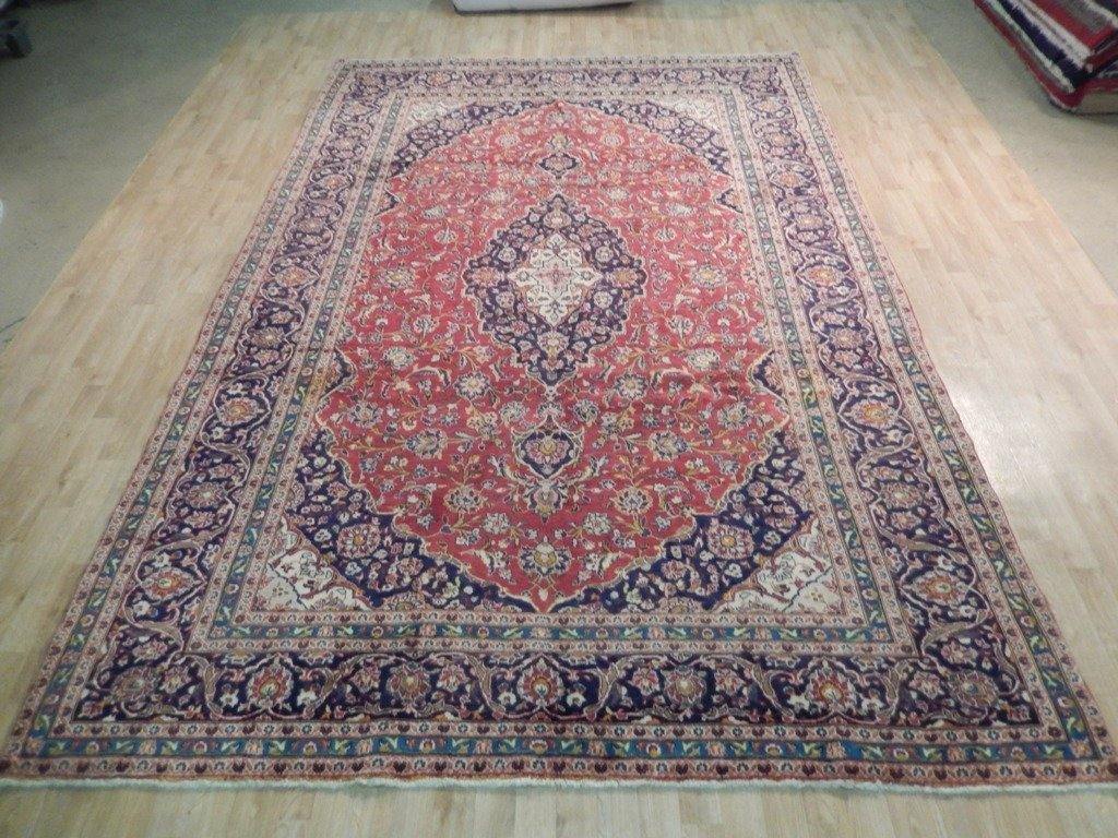 8x12 Authentic Hand Knotted Semi-Antique Persian Kashan Rug - Iran - bestrugplace