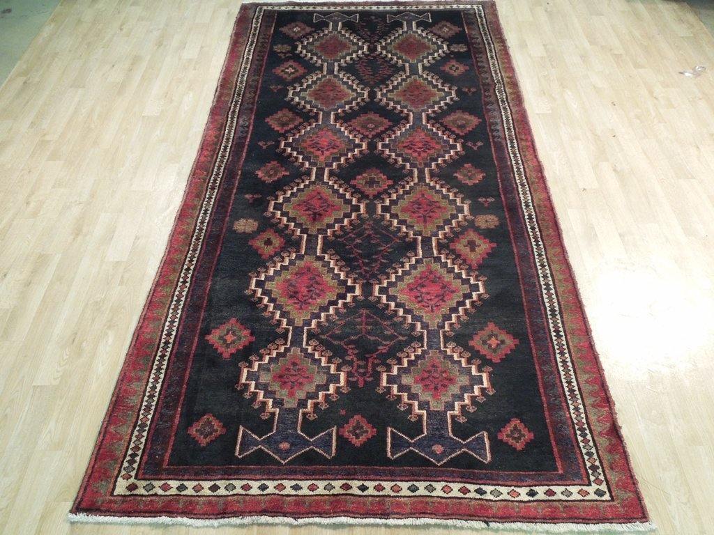 5x9 Authentic Hand Knotted Semi-Antique Persian Hamadan Runner - Iran - bestrugplace