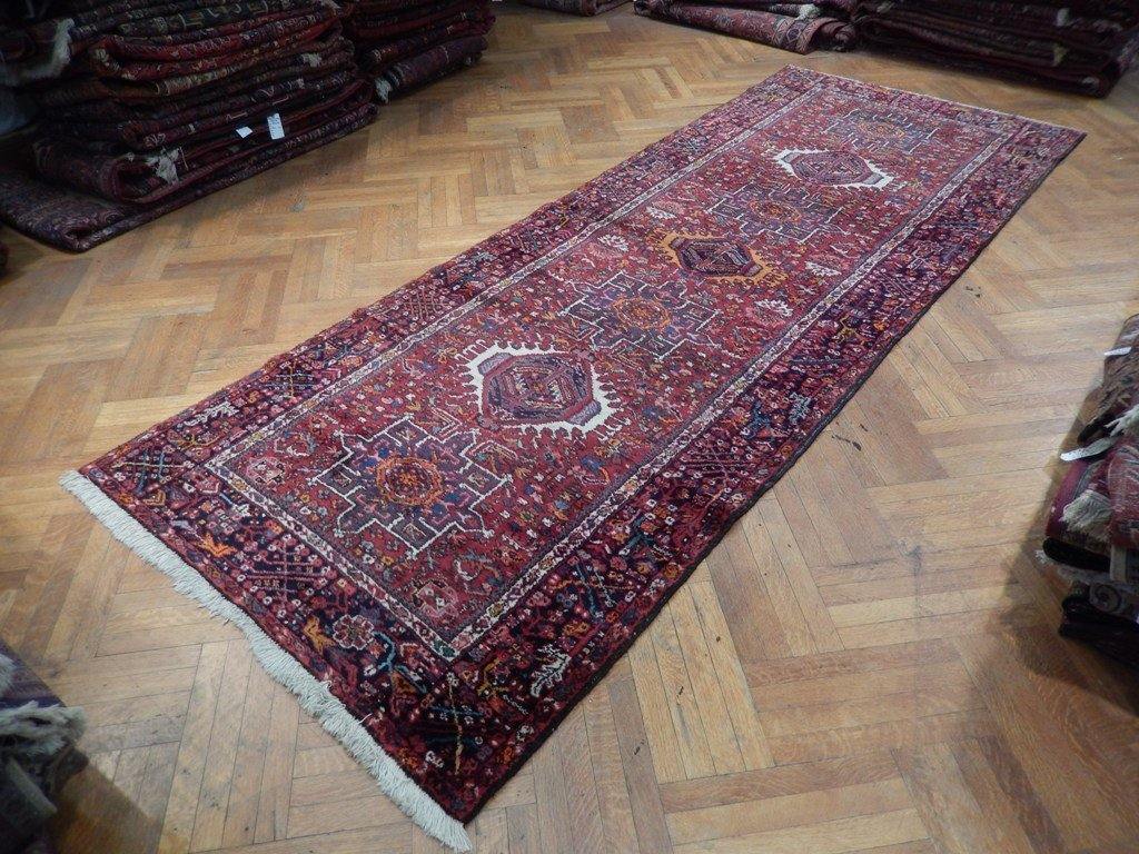 5x13 Authentic Hand Knotted Semi-Antique Persian Karaja Runner - Iran - bestrugplace