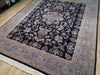 Load image into Gallery viewer, 7.9 x 9.9 Black Blue Fine Quality Wool Handmade Rug 18607