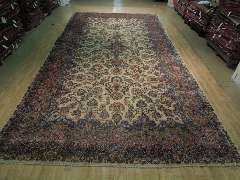 10x19 Antique Persian Lavar Kerman Rug - Iran 73995 - bestrugplace