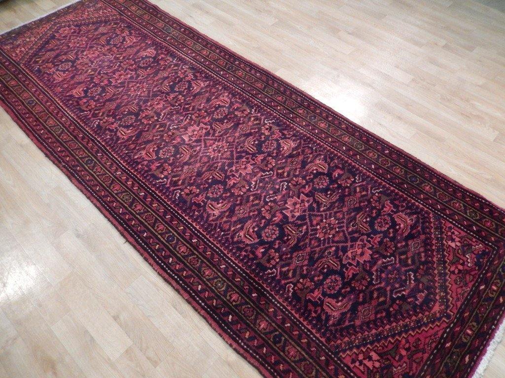 4x9 Authentic Handmade Semi-Antique Persian Herati Runner - Iran - bestrugplace